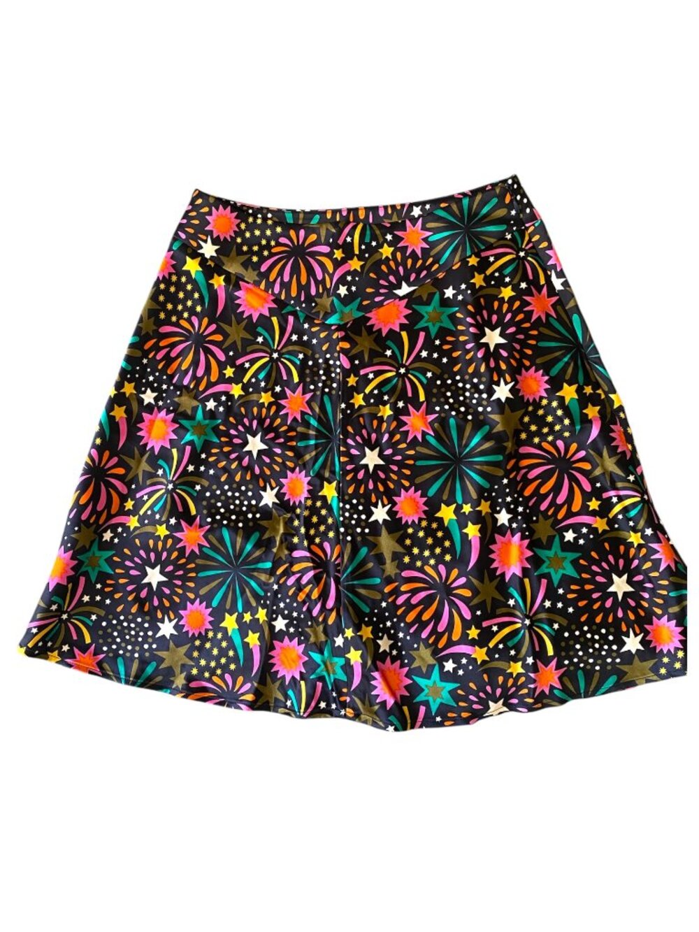 Boden Satin Bias Cut Fireworks Mini Skirt NWT